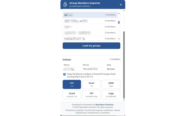 Group Exporter screenshot 1