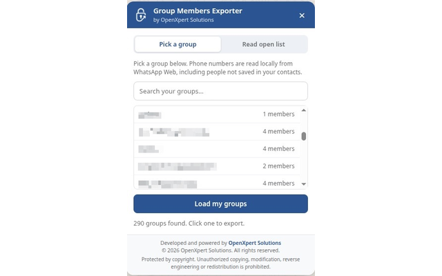 Group Exporter screenshot 2